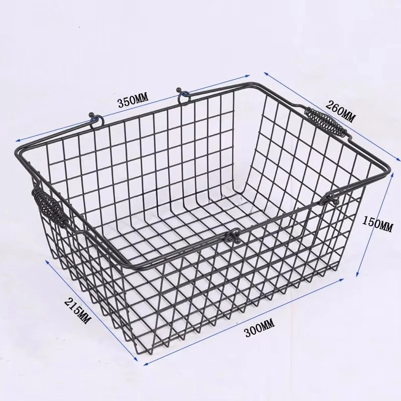

RH-BMH12B 350 * 260 * 150mm 12L black wire shopping basket