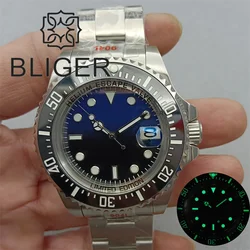 BLIGER 43mm Limited Chapter Dive Watch For Men NH35A MIYOTA 8215 PT5000 AR Sapphire Glass Magnified Black Luminous Ceramic Bezel