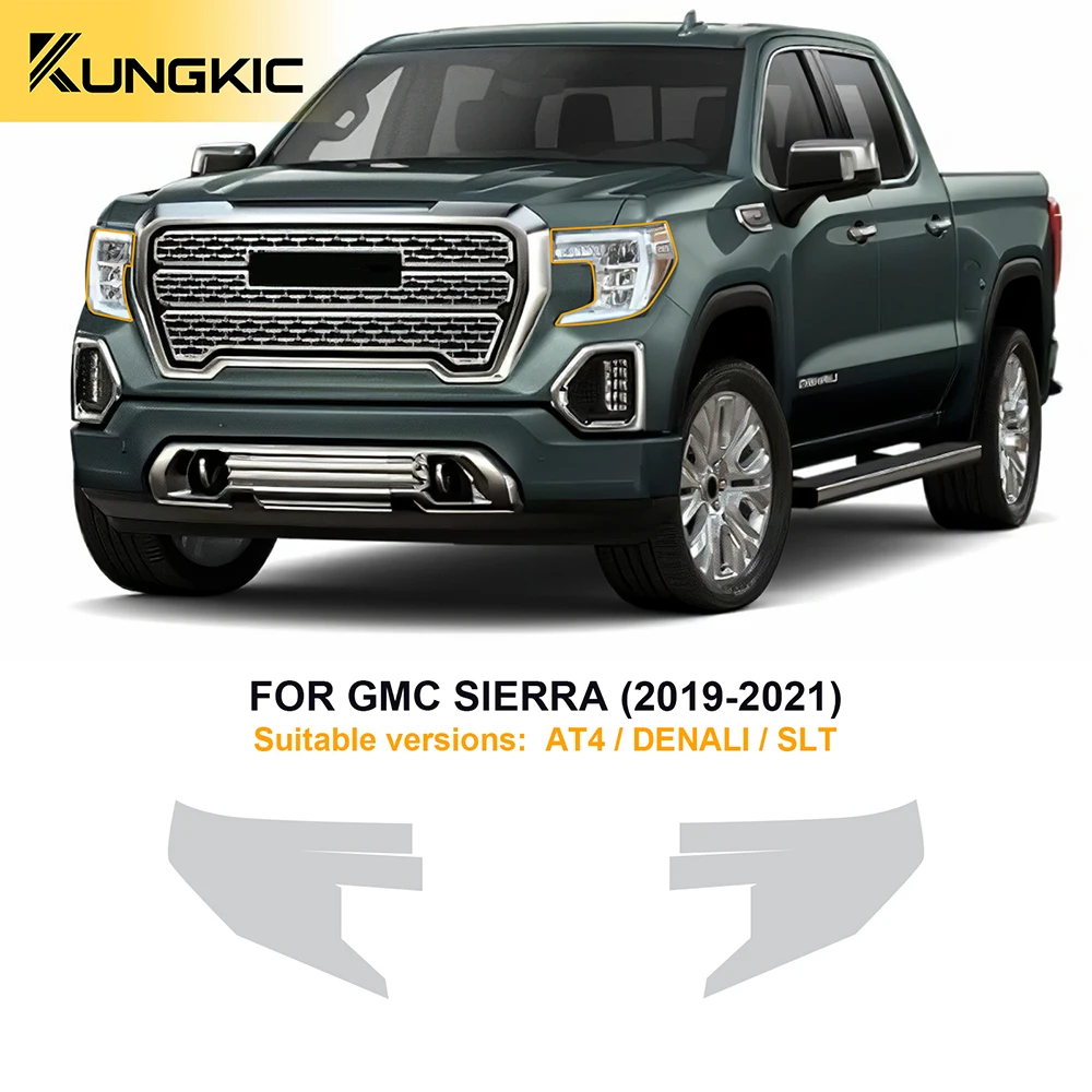 KUNGKIC قبل قطع PPF العلوي الطلاء طبقة حماية لجي إم سي سييرا AT4 دينالي SLT 2019-2021 8.5mil بولي TPU واضح الصدرية تصفيف السيارة #2