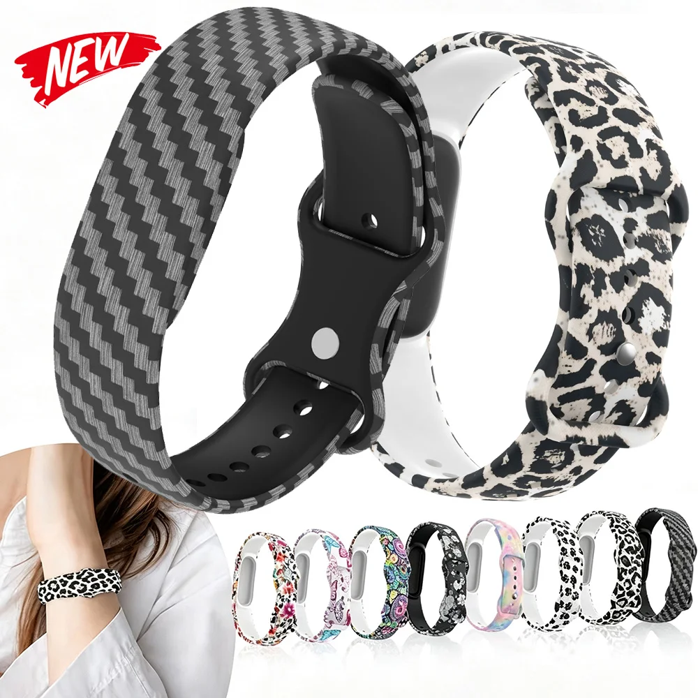 Soft Print Silicone Strap For Google Fitbit Air Adjustable Bracelet Sport Fitness Tracker Accessories Leopard Pattern Band