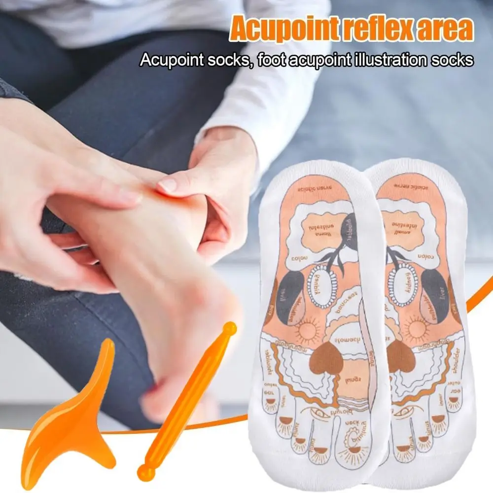 

with Trigger Point Massage Tool Reflexology Socks Massage Stick Foot Relief Massage Socks Acupoint Triangle Massager