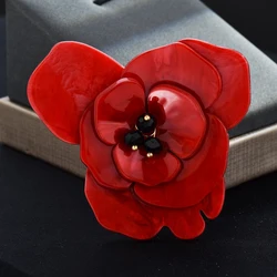Big Acrylic Flower Women Brooch Pins For Suit New Fashion Jewelry Accessory