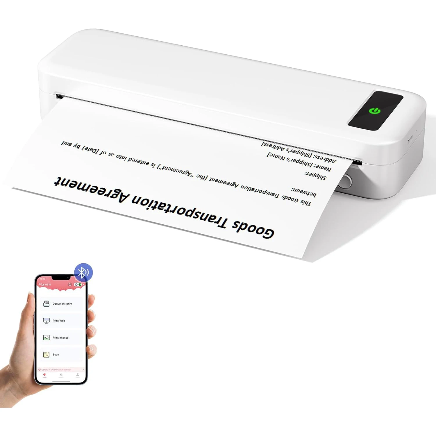 2025 Phomemo M835 Portable Thermal Printer Supports A4/8.5'/4.33'/3.15'/2.08' Paper Roll Mini A4 Portable Thermal Printer Stock