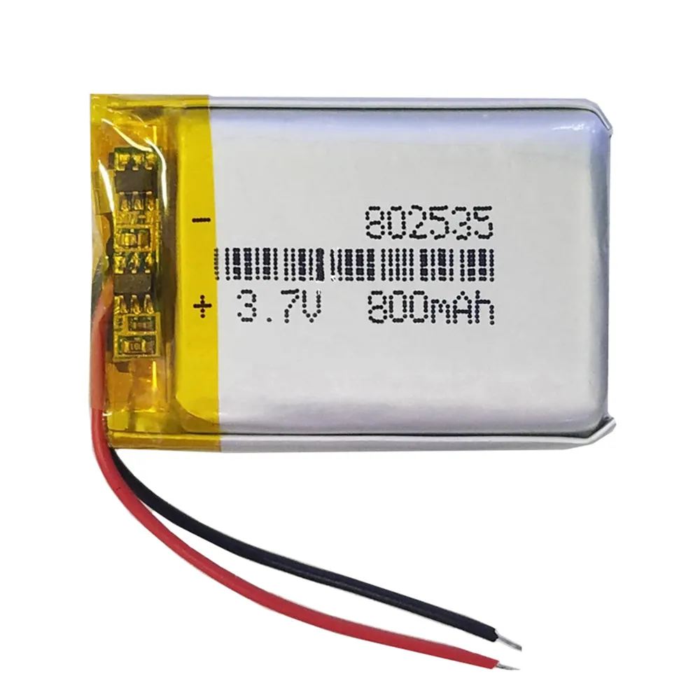 1-10PCS 3.7V 800mAh Rechargeable Polymer Lithium Lipo Battery 802535 For Bluetooth Speaker DashCam MP3 E-Book Driving Recorder