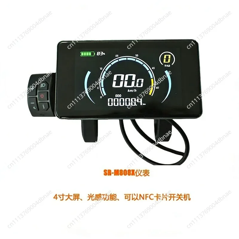 4 inch LCD Meter for E Bike 24V to 72V Voltage NFC Power On Off Light Sensor System 808 Display Speed Odometer Battery Gauge
