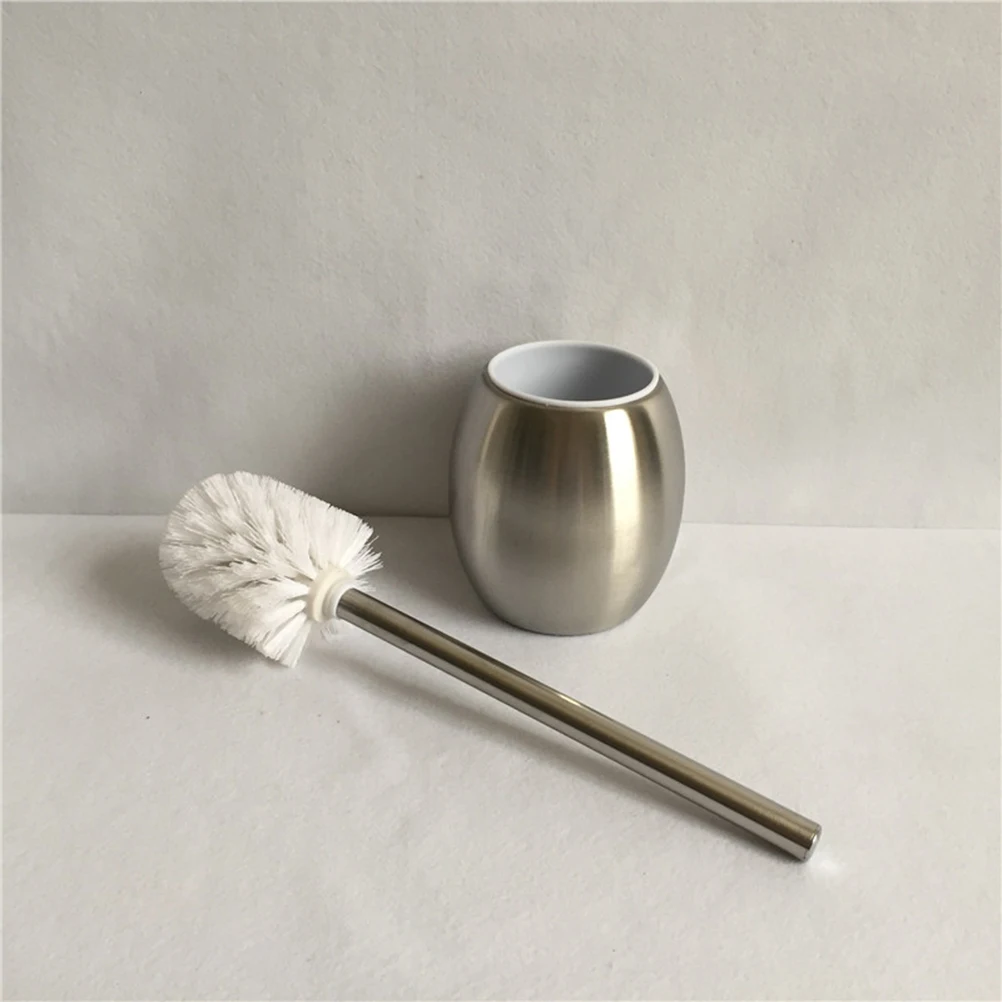 الفولاذ المقاوم للصدأ فرشاة المرحاض شكل بيضاوي أداة فرك غير قابلة للصدأ للحمام المنزل فندق مكتب استخدام مجموعة فرشاة المرحاض