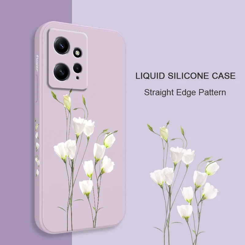 Elegant Lily Phone Case For Xiaomi Redmi Note 13 12 12S 11 11S 10 10T 10S 9 9S 8 7 Pro Plus 4G 5G Liquid Silicone Cover