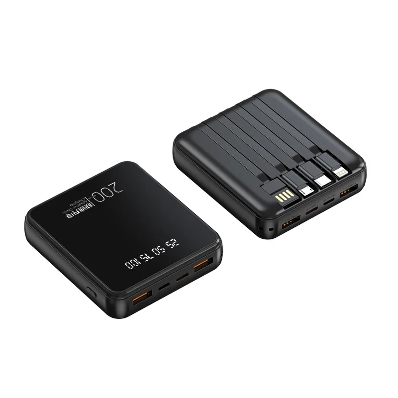 

20000 мАч внешний аккумулятор большой емкости автономный кабель портативный мобильный блок питания