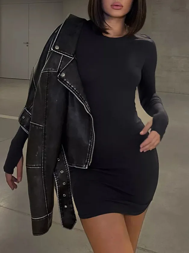 Abiti Abito da donna Halloween Autunno Patchwork in poliestere Manica a pipistrello Taglio al sbieco Vita in seta Contrasto Artistico Chic Alla moda