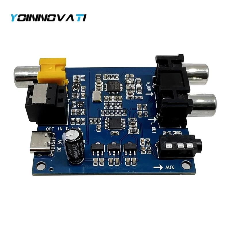 ES9018K2M DAC Decoder Board, SPDIF Optical & Coaxial Digital Audio Input Module, RCA + 3.5mm Output for Amplifier/Headphone