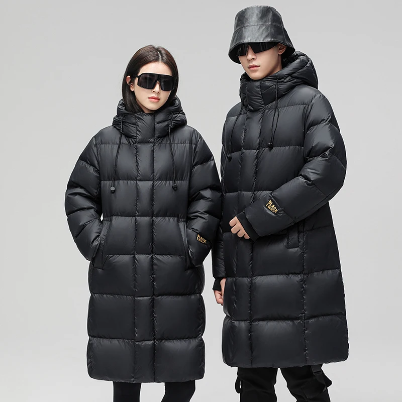 

2025 New Bla Gold Long down Jaet Winter Faionable Couple Sle Men's Women's Outdoor Sports Running Cam Hiking