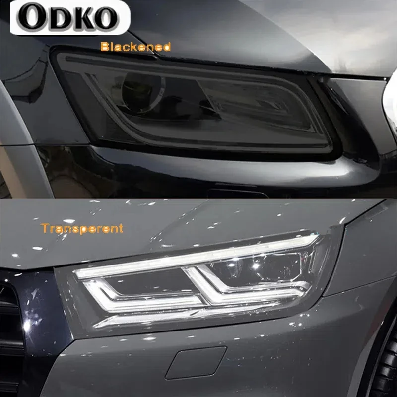 

For Audi Q5 SQ5 Quattro Facelift 2021 2022 Car Headlight Tint Smoked Black Protective Film Transparent TPU Sticker Accessories
