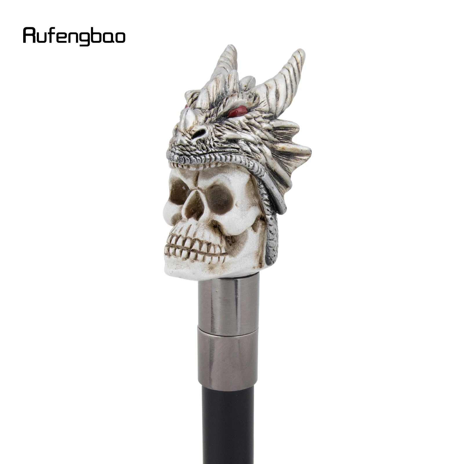 Silver Resin Skull Dragon Head Walking Cane Fashion Decorative Steel Stick Gentleman Elegant Cosplay Cane Knob Crosier 94cm view 5