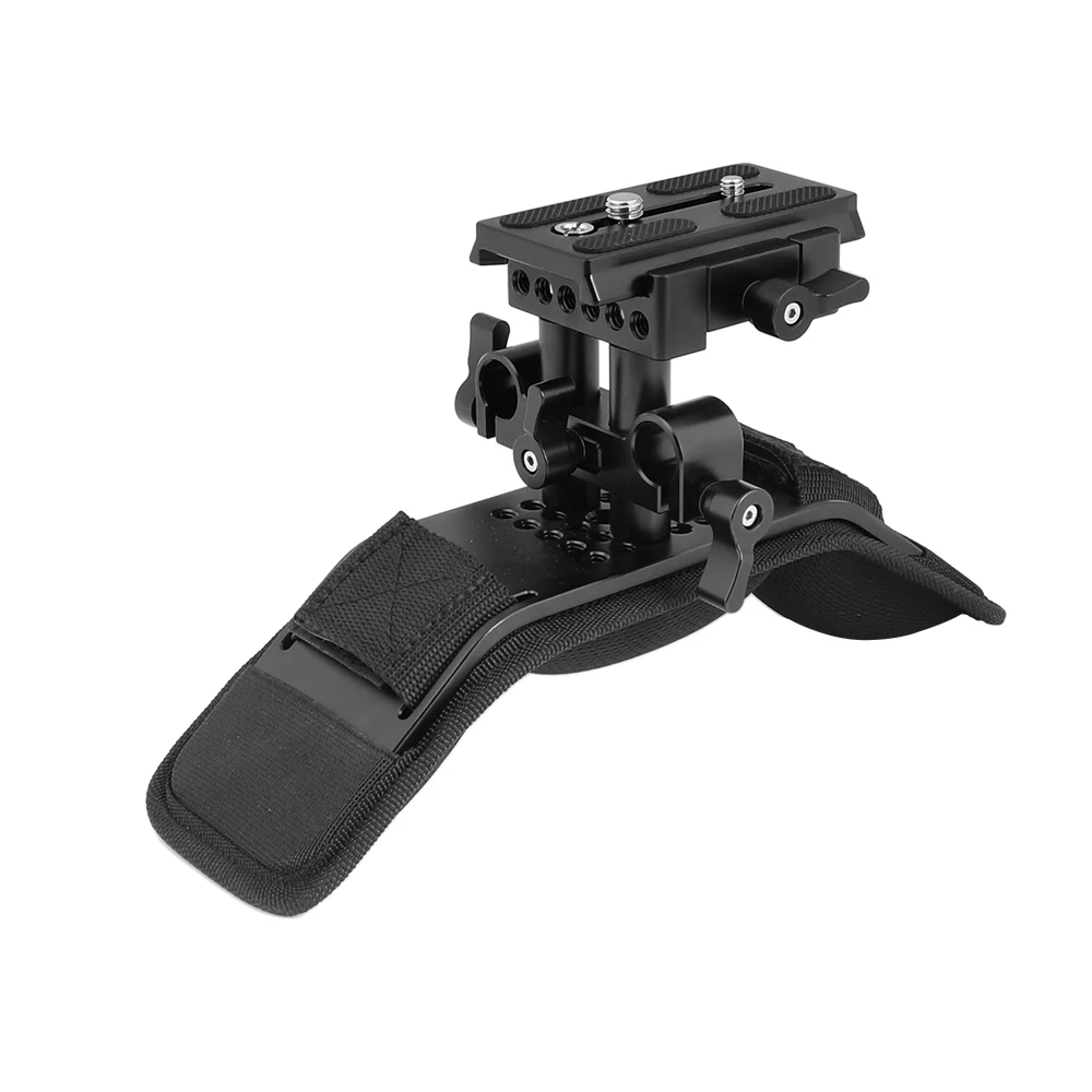 Soporte de hombro HDRIG Pro con montaje de placa de liberación rápida Manfrotto y bloque de rieles ajustable de 15mm