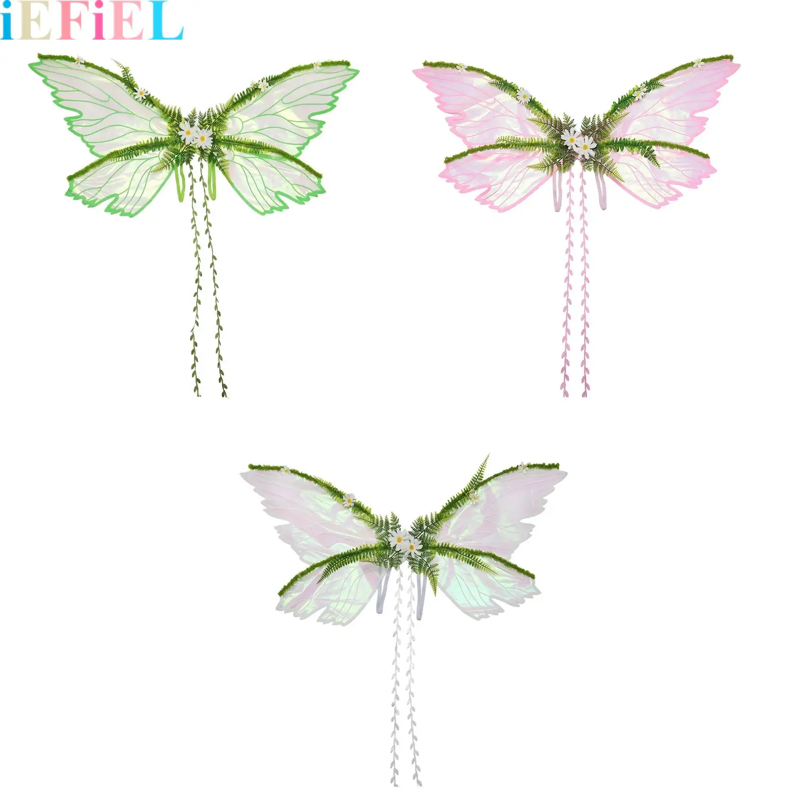 

Women Fairy Wings with Willow Leaf for Butterfly Costume Wings Woodland Elf Fairy for Renaissance Halloween