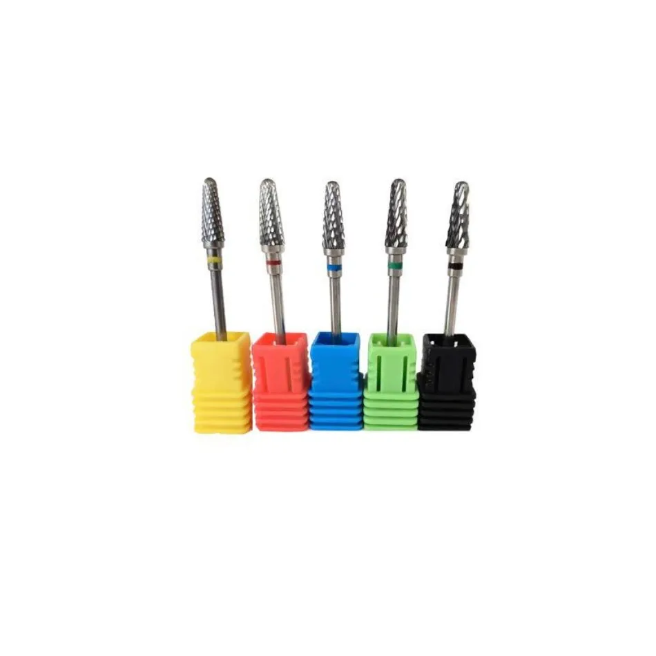 5pcs/set Tungsten Carbide Nail Drill Bits Machine Nail Cutter Nail File Manicure Carbide Nail Drill Bit&Dental Burs