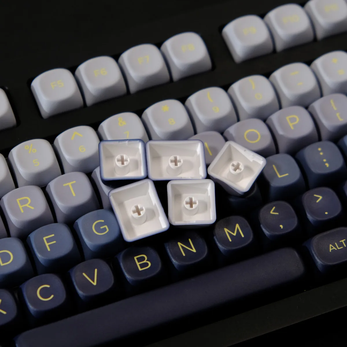 Teclado Mecânico Keycaps, Montanhas Material PBT, Dye Sublimation, Perfil MOA, Switches MX, 61, 64, 68, 75, 86, 98, 104, 126 Chaves