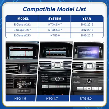 適用於賓士E-ClassW212/W213、E-Class轎跑車C207(2012-2016款)的無線Android Auto,支援CarPlay介面、MirrorLink和AirPlay。 8 最佳銷售 賓士W213安卓 - №5