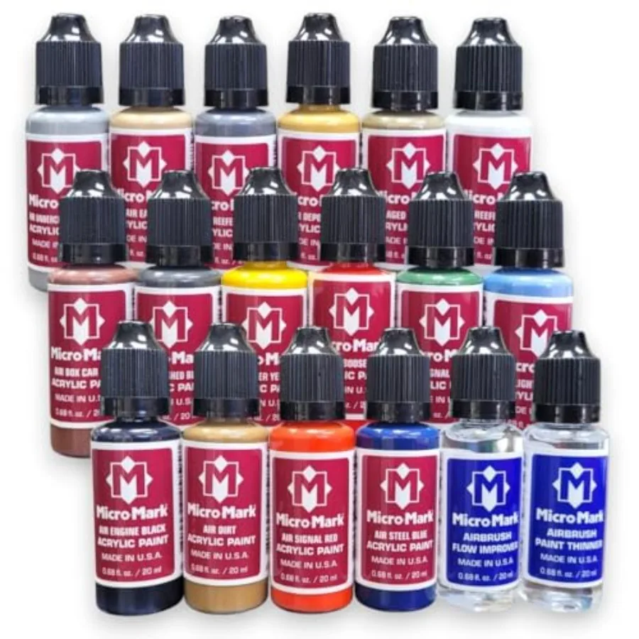 

【Spot goods】Railroad Model Air Acrylic Paint Set 18 Colors Made in USA 0.68 fl oz Bottles