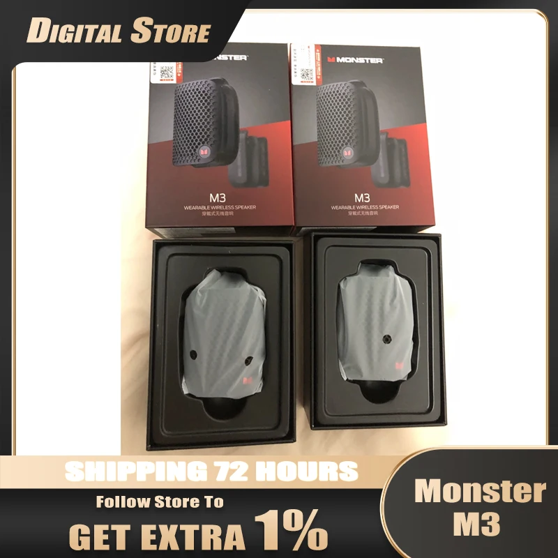 Monster M3 Magic Sound Portable Bluetooth Speaker Outdoor Mini Deep Bass with Microphone for Travel - Wireless Sound System