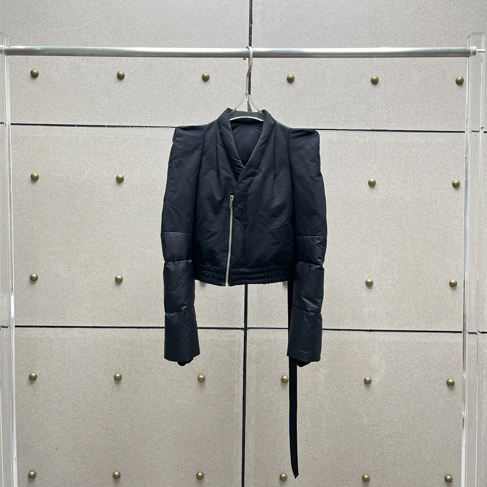 80% Piumino d'anatra Giacca invernale da donna Y2k Decorazione svolazzante Spalla dritta Moda Pendolare Piumino caldo 2024 Autunno Nuovo