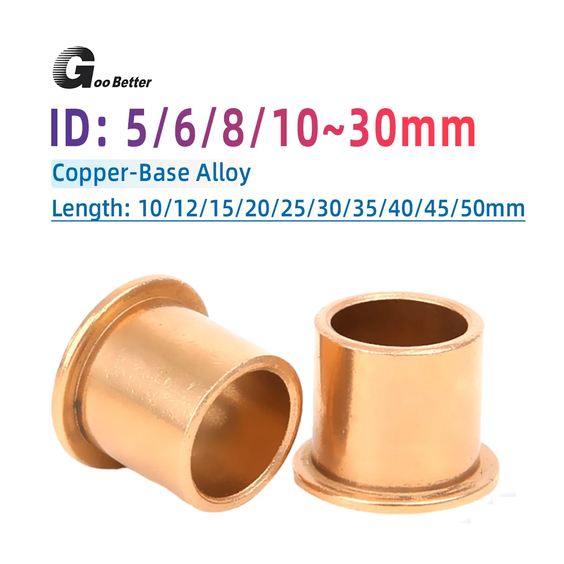 

1Pcs Flanging Self-Lubricating Brass Bearing Powder Metallurgy Oil Copper Bushing Guide Sleeve With Stepped Flange Hardware