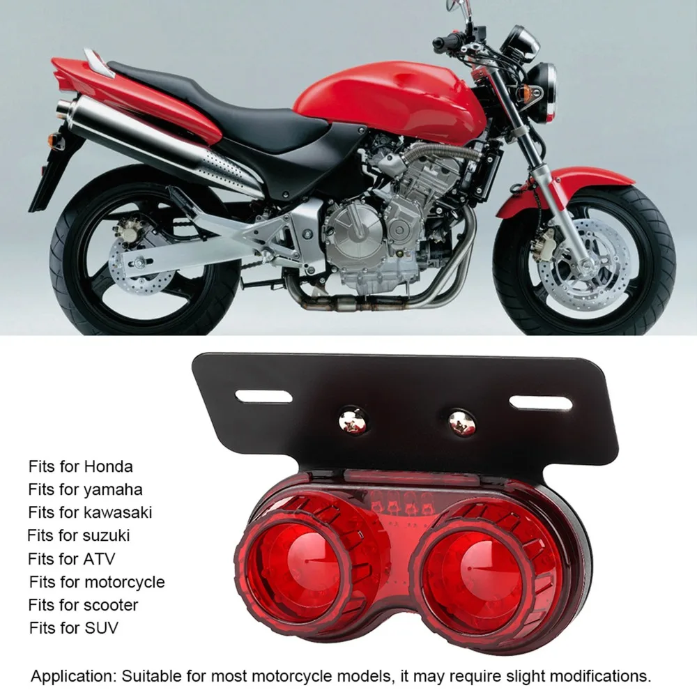 Durable Round Shape Motorcycle Brake Light LED Type 12V Voltage Motorcycle Tail Light Motorcycle Rear Light Vehicle Lighting