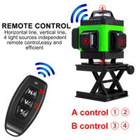 16 Lines 4D Laser Level Green Laser Line Self Leveling Horizontal Lines 360 Degree Vertical Cross with Battery