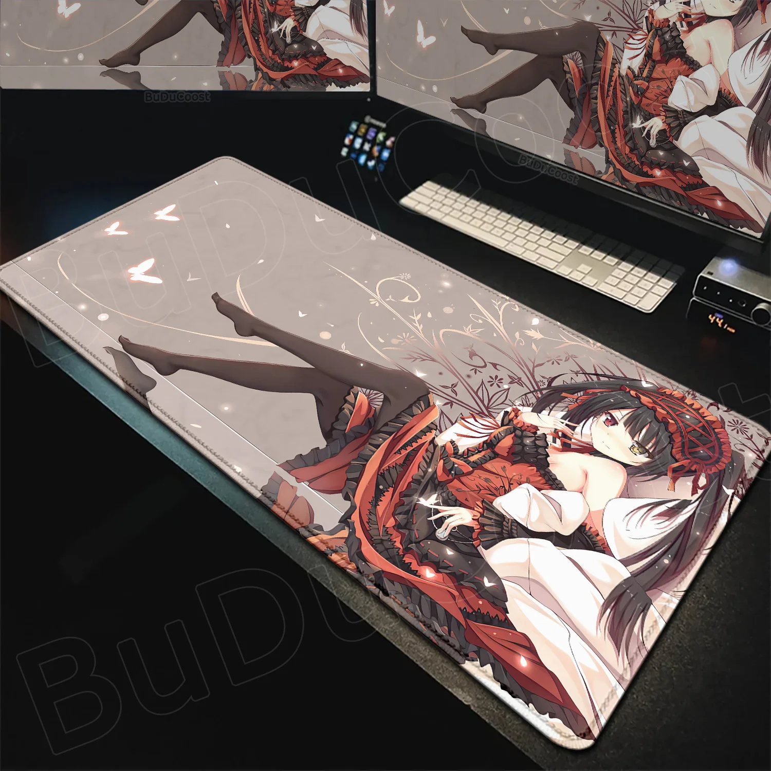 New Wallpaper Anime Girl Kawaii Tokisaki Kurumi Mouse Pad Pretty Lock Edge Large Gaming Computer Keyboard XXL Desk Mats Mousepad