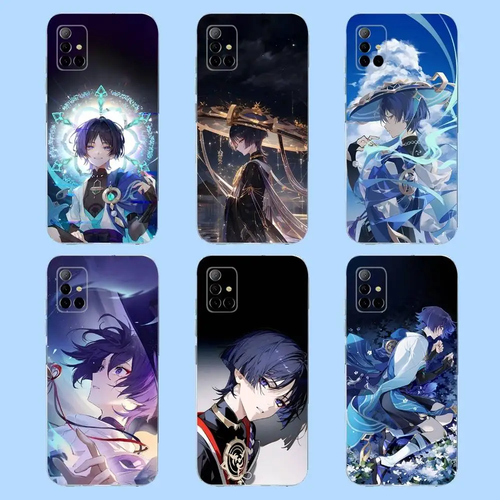 

G-Genshin Scaramouche Game Phone Case For Samsung S30,23,21,22,20 FE lite,S10,9,PIus Note20ultra Soft Transparent