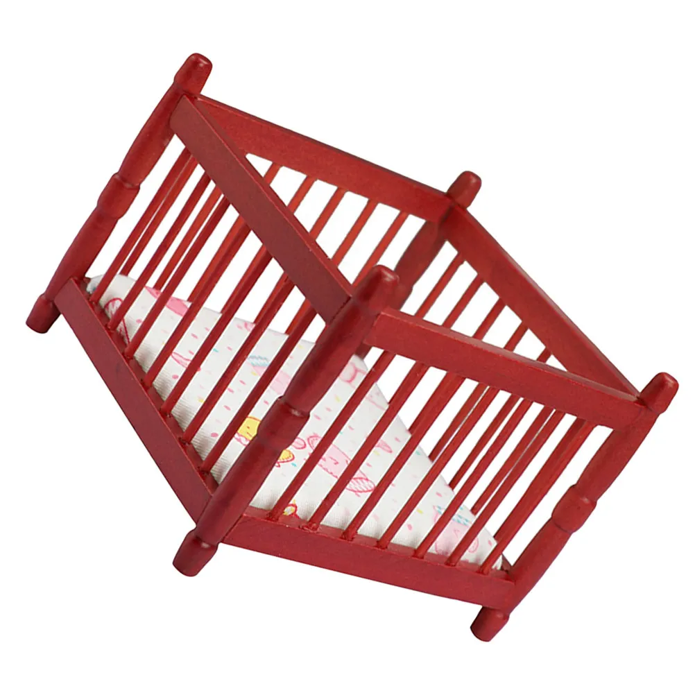 

Miniature Wooden Dollhouse Bed Compact Exquisite Furniture Accessory Decoration Perfect for Kids Dollhouse Collection Gift