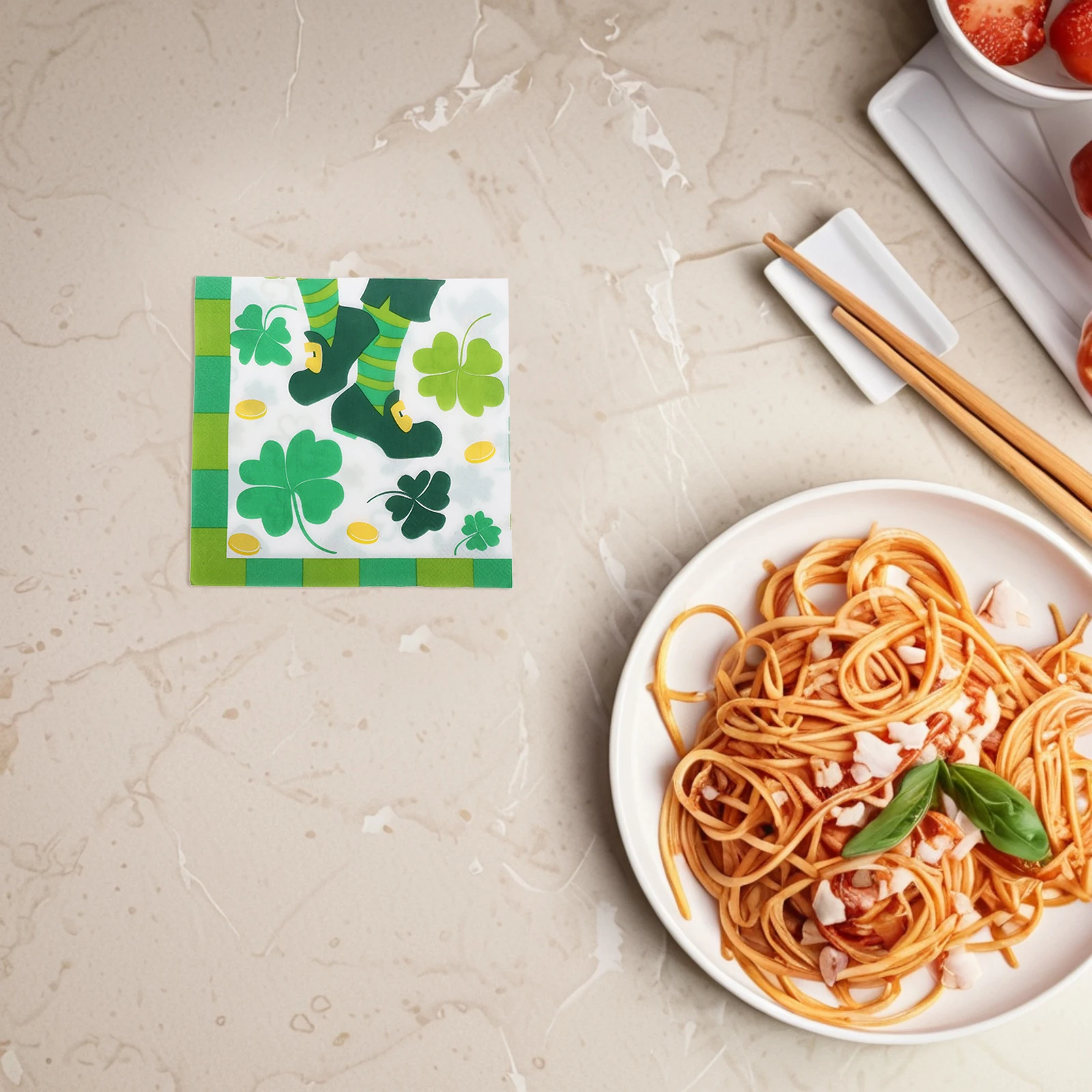 20 قطعة مناديل حفلات سانت باتريك شامروك مناديل ورقية للاستعمال مرة واحدة لوازم العشاء الأيرلندية تحت عنوان زينة العطلة #6