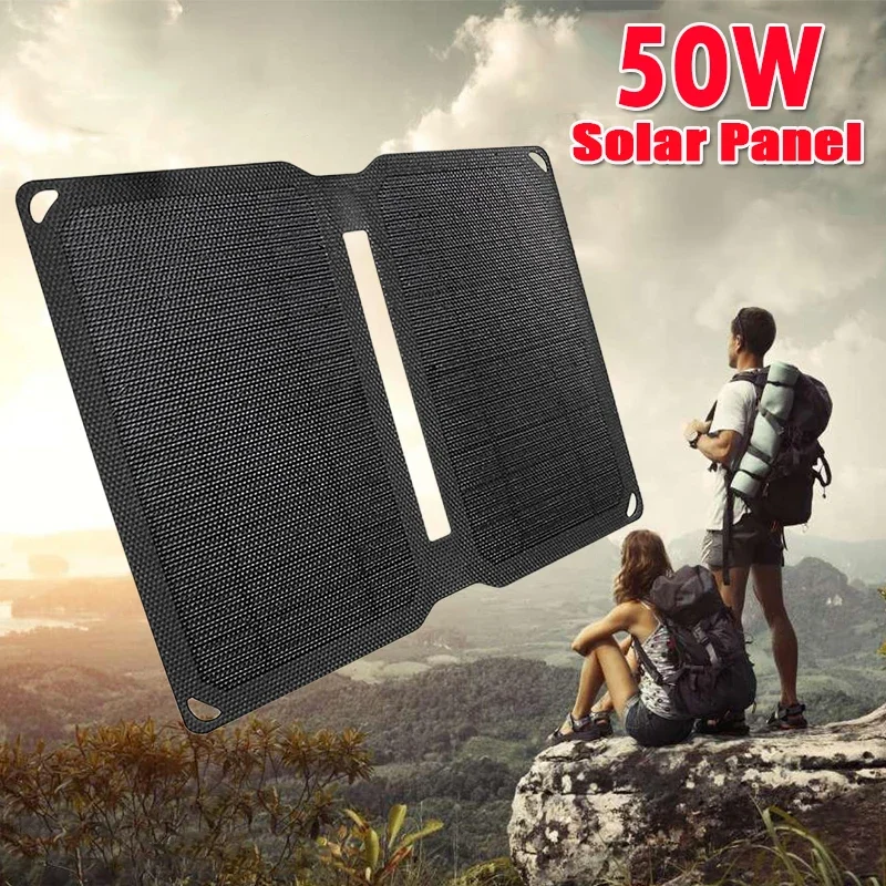 50W ETFE składany Panel słoneczny wodoodporny odkryty piesze wycieczki ładowarka solarna panele słoneczne dla powerbank do telefonu Tablet Pc