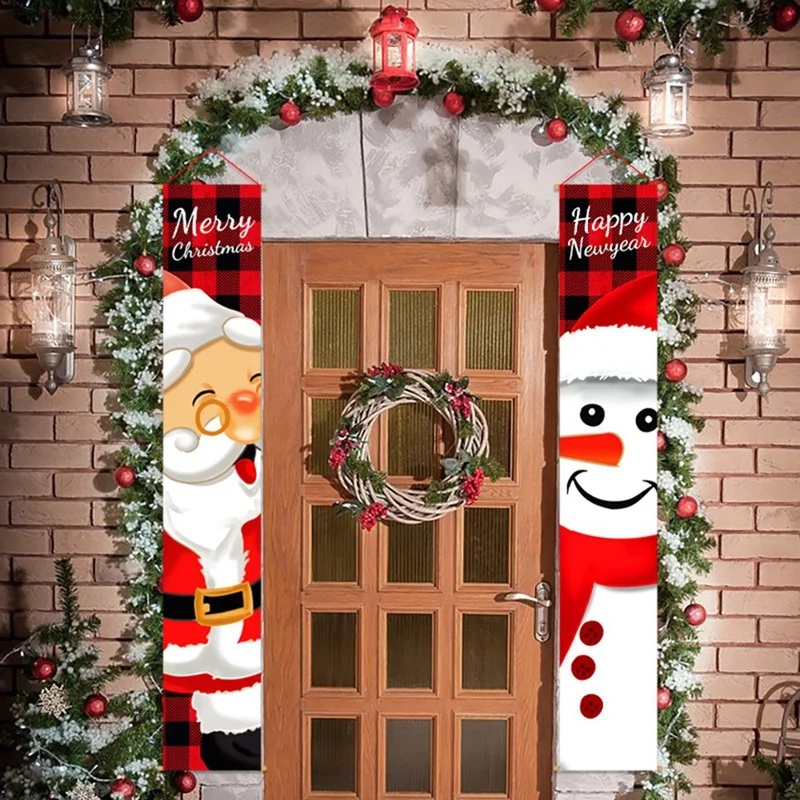 Christmas Porch Banner, Door Banner, Christmas Decorations Porch Sign, Hanging Welcome Banner Sign Decor