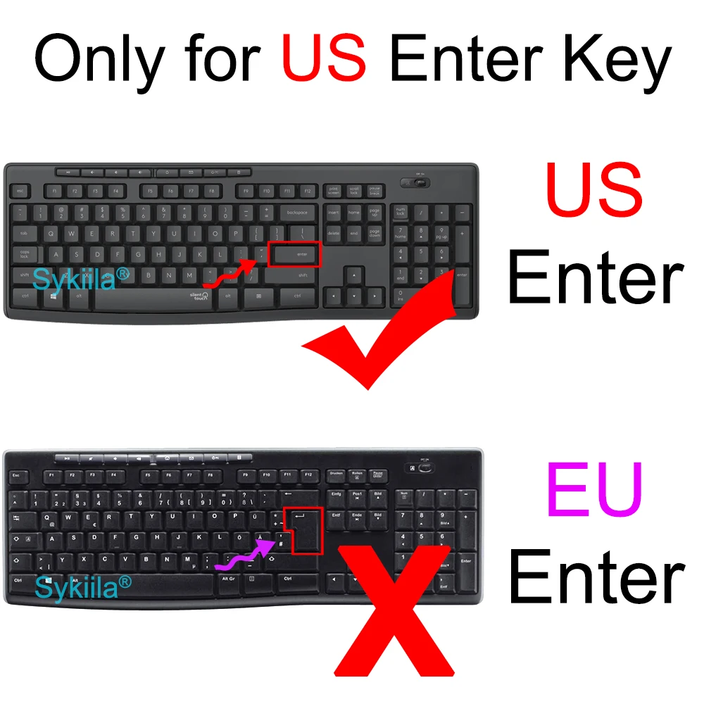 Keyboard Cover for Logitech K200 MK200 K260 MK260 K270 MK270 K275 MK275 K295 MK295 Wired Black Silicone Protector Skin Case Film