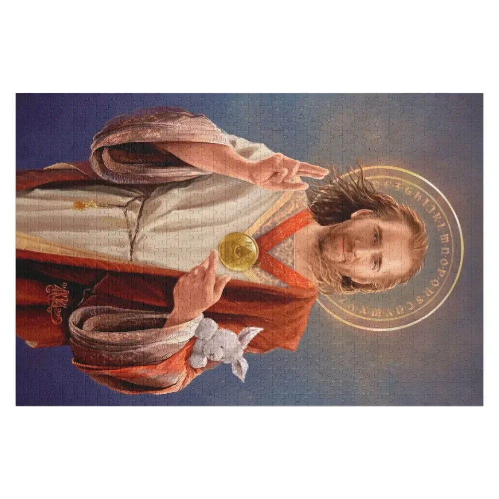 

Nicolas Cage, Saint Nicolas of Cage, Nic Cage Original Religious Painting Jigsaw Puzzle Photo Photo Personalized Gifts Puzzle