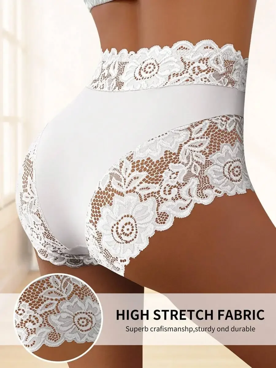 

Womens Lace Briefs High Stretch Fabric Comfortable Breathable Underwear