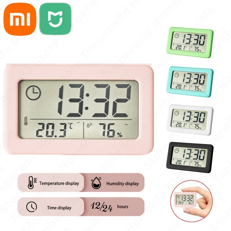 Xiaomi Mini Digital Clock Temperature Humidity Display Portable Desk LED Clock Small Alarm Clock Indoor Thermometer Hygrometer