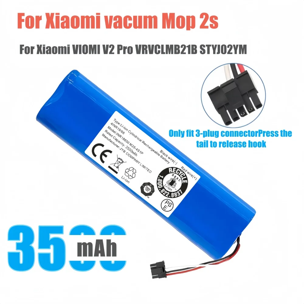 

14.8V 3500mAh STYTJ02YM Battery for Xiaomi Mijia LDS Vacuum Cleaner,Mi Robot Vacuum-Mop P,Mi Robot Vacuum-Mop 2S/Haier JX37
