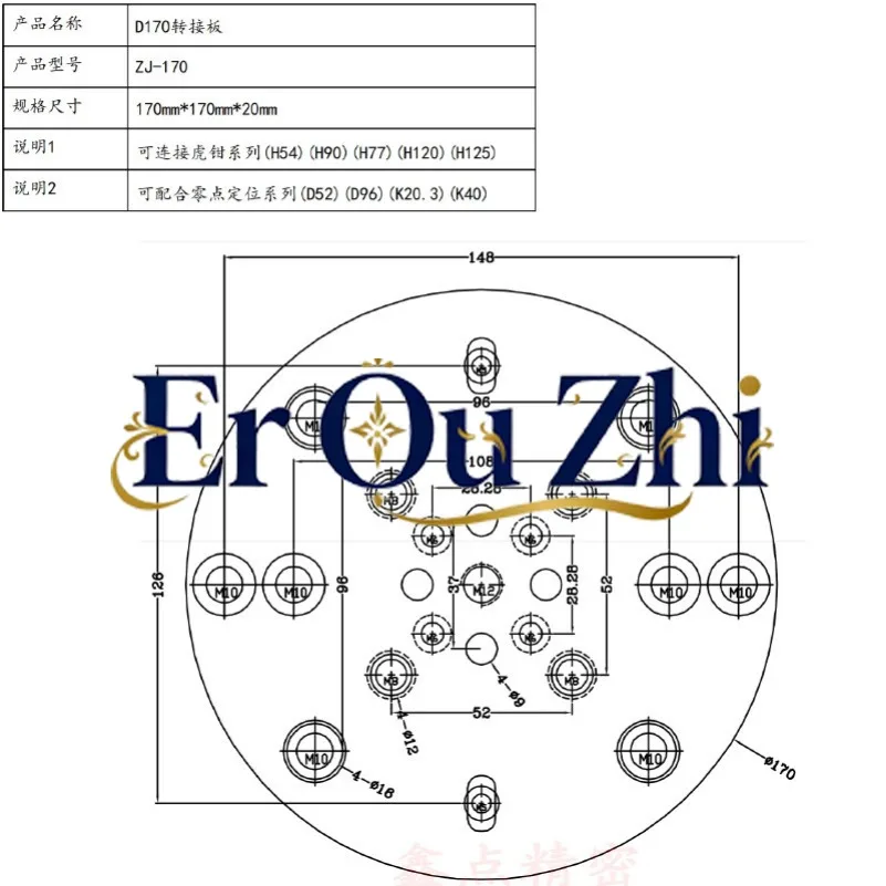 Zero Point Full Series Vice Universal Adapter Plate Can Be Linked Separately or Matched with Zero Point Positioning Fixture
