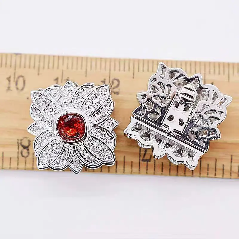 1piece more strings green blue red  zircon square flower clasps/hooks Connector FPPJ FOR DIY Jewelry necklace accessorywholesale