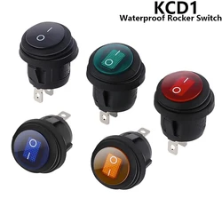 1 Stuks Aan/Uit Spst Ronde Waterdichte Boot Led Rocker Schakellicht 12V 220V Aan/Uit-Knop Inschakelen Op Тумблер Лодка