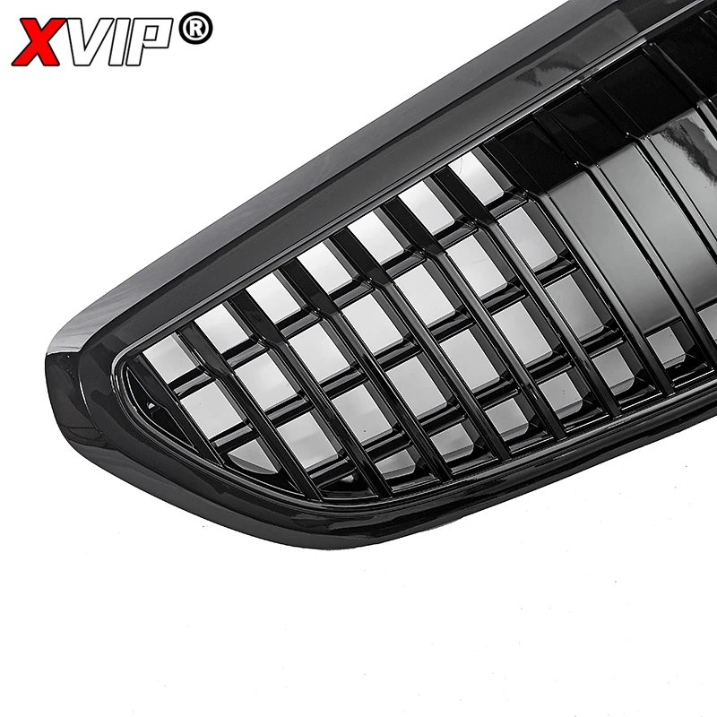 شبكة مصد أمامي على طراز XVIP-Maybach ، شواية سباق ، شواية مبرد سوداء ، مناسبة لمرسيدس بنز E-Class E300 ، E500 ، E350 ،- #4