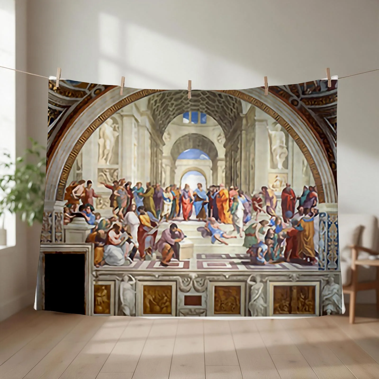 40. Raphael's The School of Athens (1511) famous painting Throw Blanket Heavy Personalized Gift anime Blankets