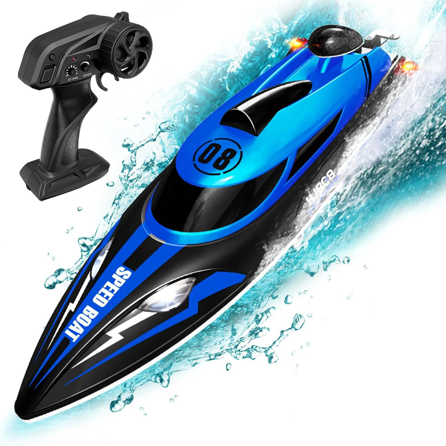 Barco RC De Carreras Rojo 2.4GHz – Alta Velocidad 29 Km/h Para Río O Piscina, Ideal Para Adultos Y Niños, Con Sistema De Refrigeración Por Agua Y Batería Recargable