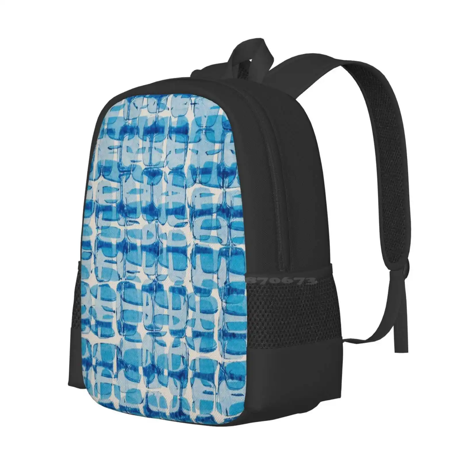 Azure Hot Sale Schoolbag Backpack Fashion Bags Annmcintyrecollection Mcintah Ann Mcintyre Blues Azure Mediterranean Blue Ocean