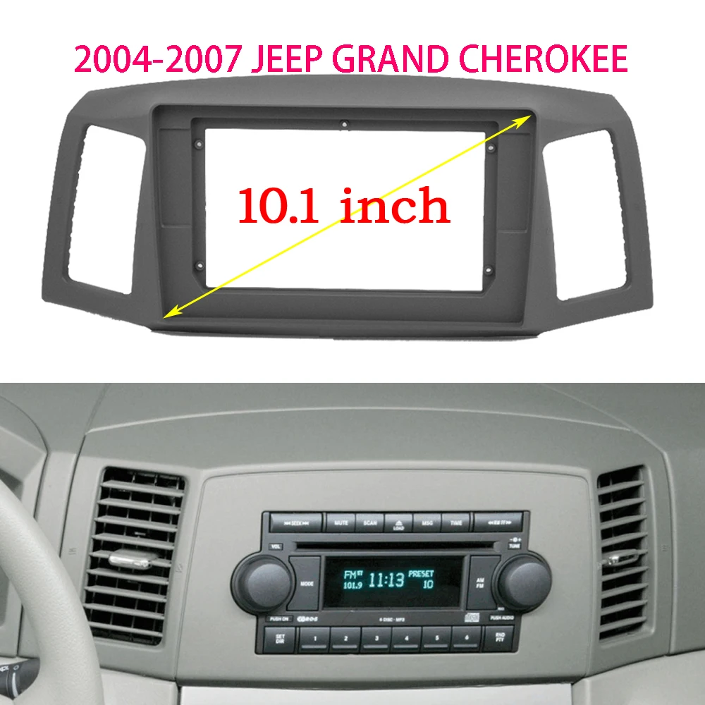 Car Radio Frame Fascia 10.1 Inch Adapter For 2004 2005 2006 2007 JEEP GRAND CHEROKEE Android Dashboard Panel Trim Kit