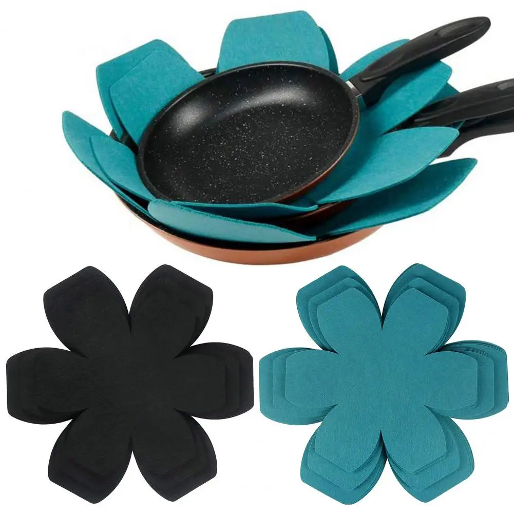 Hexagon 12Pcs/Set Durable Felt Cloth Pan Cushions Easy to Use Pot Spacer Pads Fadeless   for Kitchen