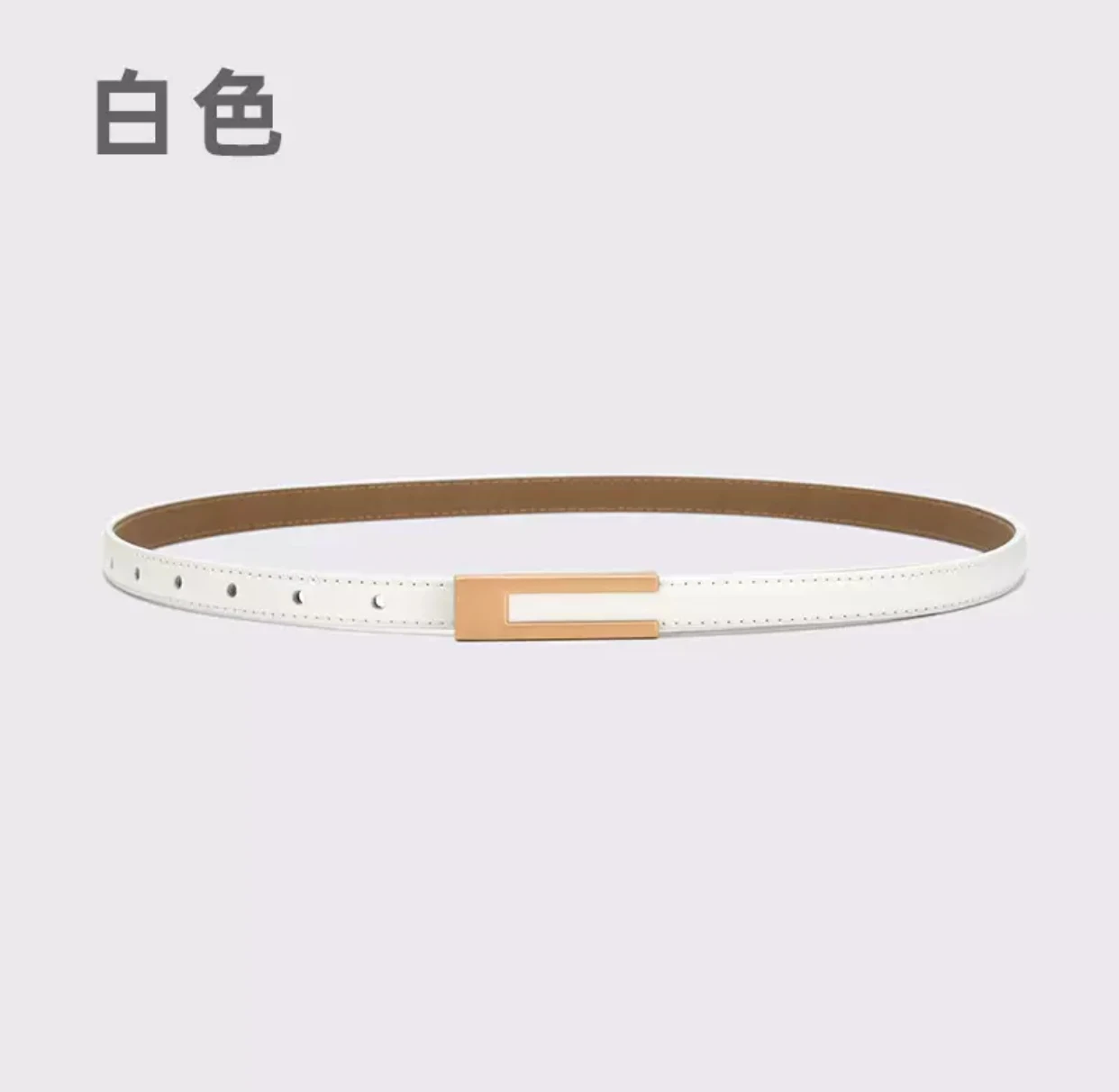 Hot-selling Korean design sense genuine leather small belt luxurious women's black simple and versatile high-end leather belt