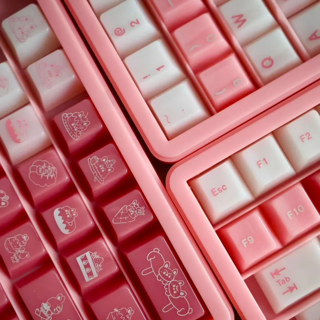 Domikey Dessert Rabbit Theme Keycaps Set PC Cherry Profile Keyboard Caps for Mechanical Keyboard Accessories Magnetic Switch